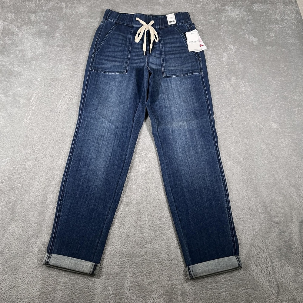 Judy Blue Jeans Womens 1/25 Blue High Waist Jogger Denim Cuffed JB88489 NWT